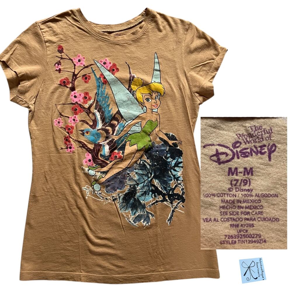 The Wonderful World of Disney Tinker Bell T-Shirt Juniors Sz M (7/9)